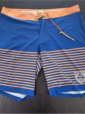 DIXXON Blue and Orange Men's Swim Board Shorts